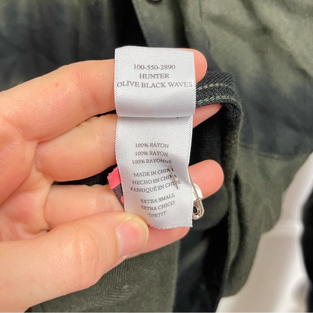 Rails Hunter Button Down In Olive Black Waves - image 7